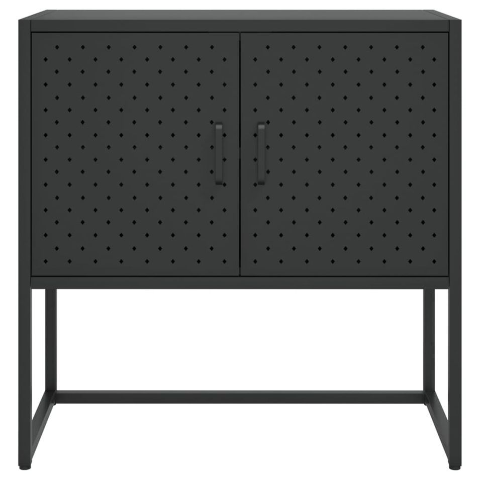 Commode Noir 75x35x75 cm Acier - Photo n°1