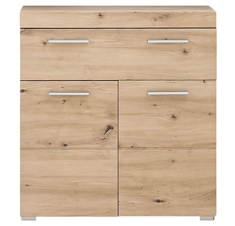 Meuble bas de salle de bain 2 portes 1 tiroir chêne clair Kelia 73 cm - Photo n°1