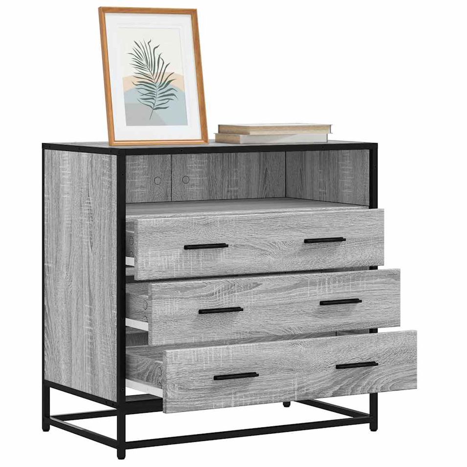 Commode sonoma gris 70x41x70 cm bois d'ingénierie - Photo n°1