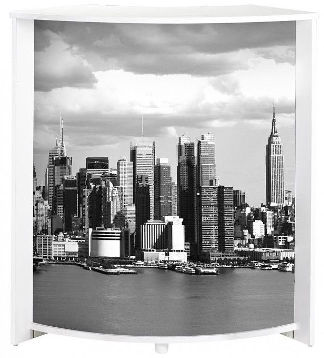 Comptoir de bar blanc et imprimé Manhattan Snack 96 cm - Photo n°1