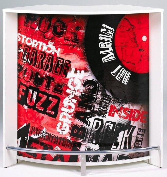 Comptoir de bar blanc imprimé rock Snack 106 - Photo n°1