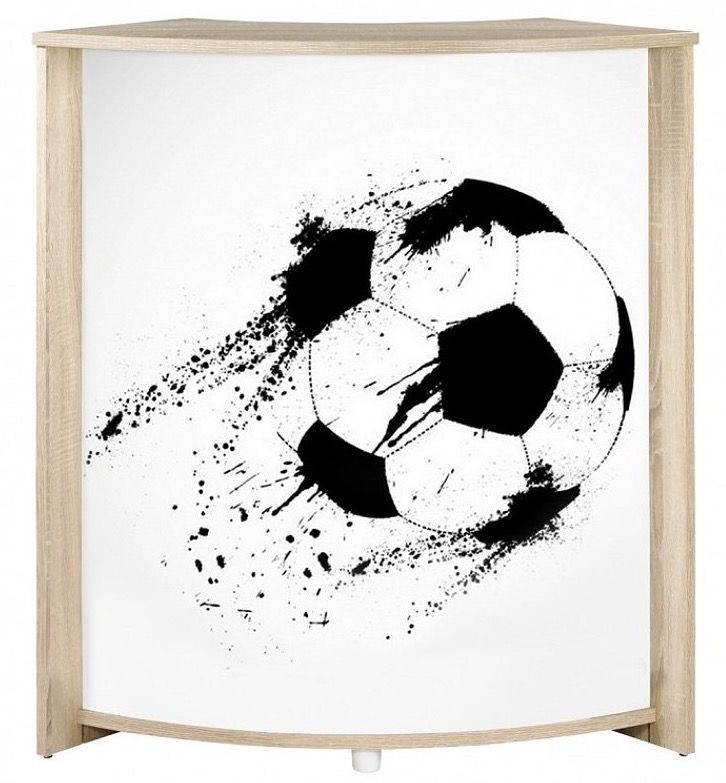 Comptoir de bar bois clair et imprimé ballon de foot Snack 96 cm - Photo n°1