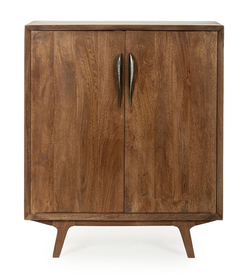 Comptoir de bar en bois de manguier 2 portes Kamy 90 cm - Photo n°1