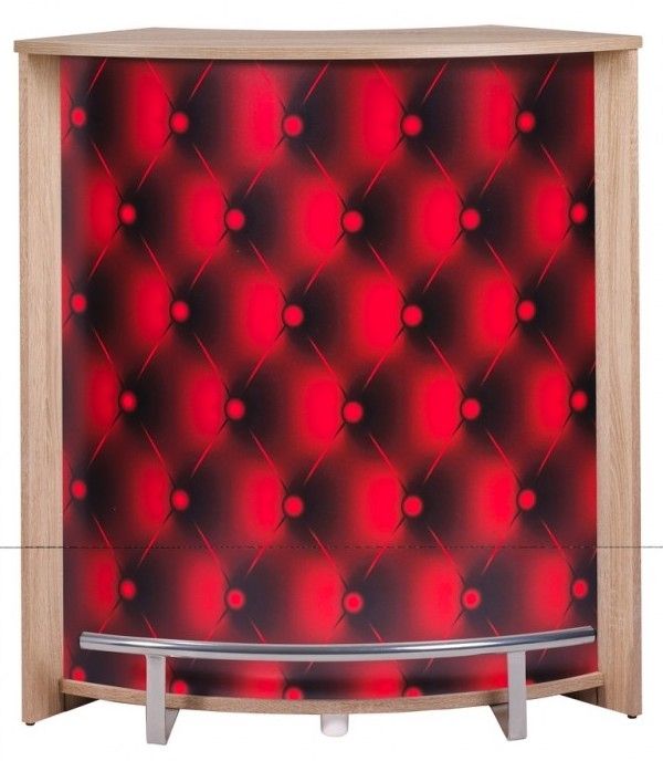 Comptoir de bar naturel et imprimé capiton rouge Snack 96 - Photo n°1