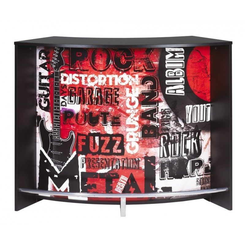 Comptoir de bar noir et imprimé rock Snack 134 - Photo n°1