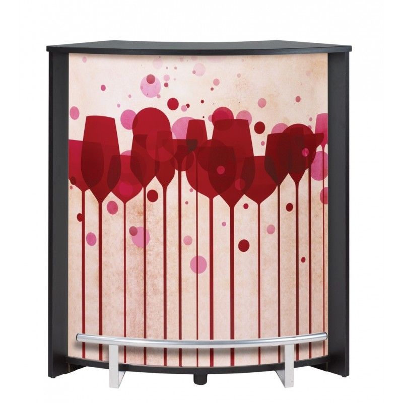 Comptoir de bar noir et imprimé verres Snack 96 - Photo n°1