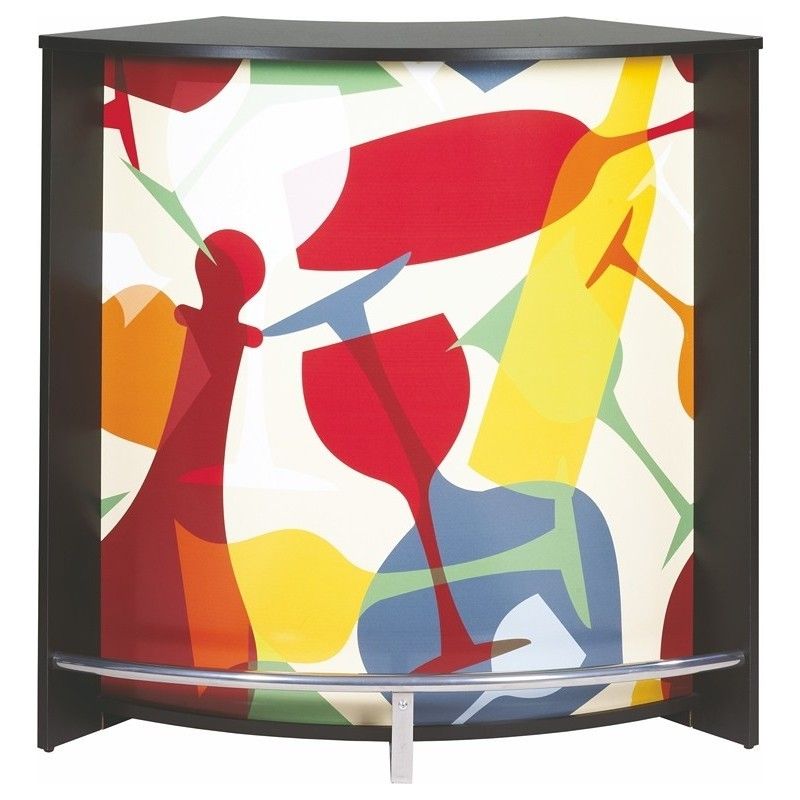 Comptoir de bar noir imprimé verres Snack 106 - Photo n°1