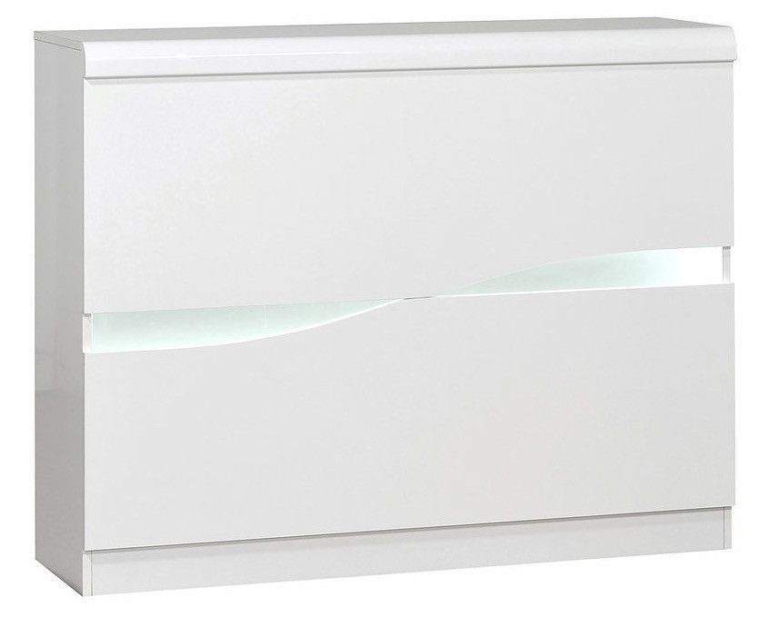 Comptoir de bar éclairage à Led bois laqué blanc Minio - Photo n°1