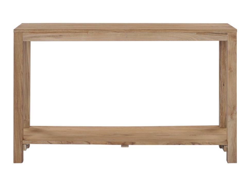Console 2 plateaux en teck massif clair 120 cm – Collection Courcelles - Photo n°1