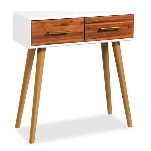 Console 2 tiroirs acacia massif clair soken - Photo n°1