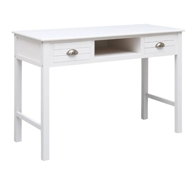 Console 2 tiroirs paulownia blanc Amatar 2 - Photo n°1