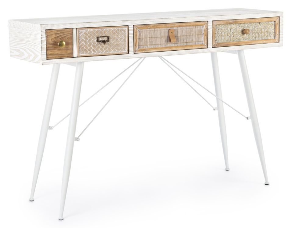 Console 3 tiroirs bicolore bois MDF Elo L 120 cm - Photo n°1