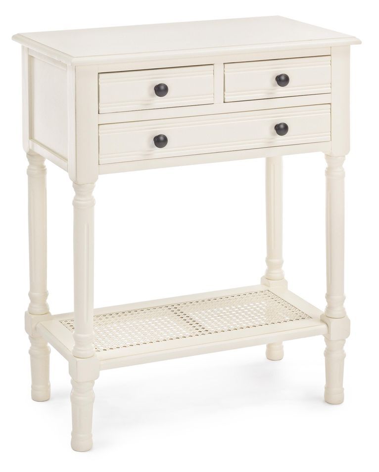 Console 3 tiroirs bois de pin blanc Bella L 60 cm - Photo n°1