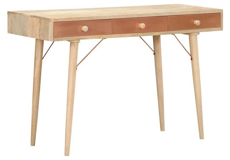 Console 3 tiroirs manguier massif clair Mouata - Photo n°1