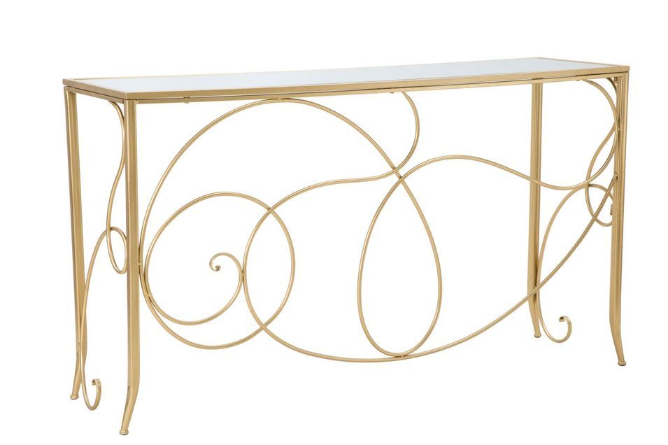 Console Art métal doré miroir design élégant moderne - Photo n°1