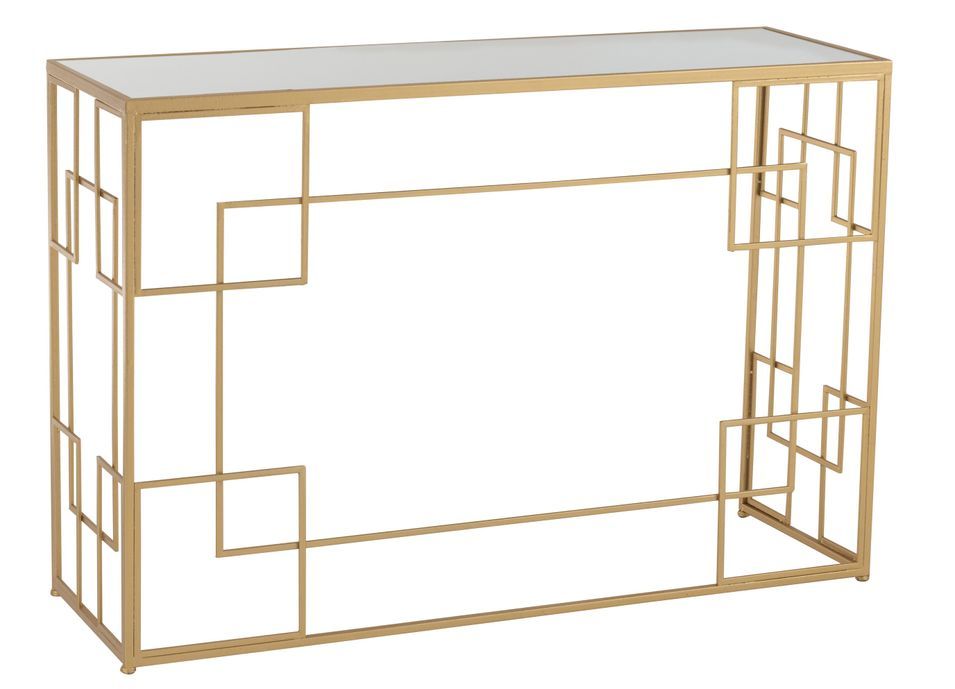 Console avec lignes en métal doré Samantha L 120 cm - Photo n°1