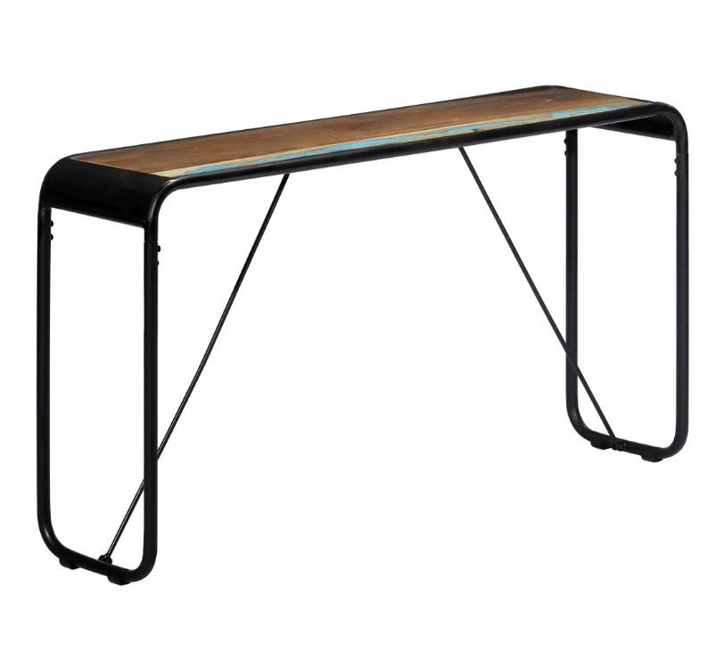 Console bois massif recyclé et métal noir Boust - Photo n°1