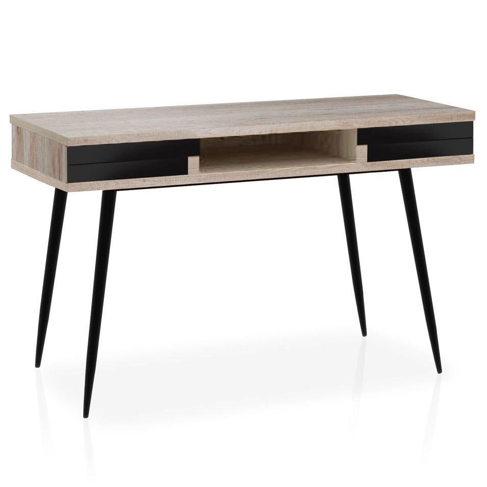 Console Chêne clair et Noir Manda - Photo n°1