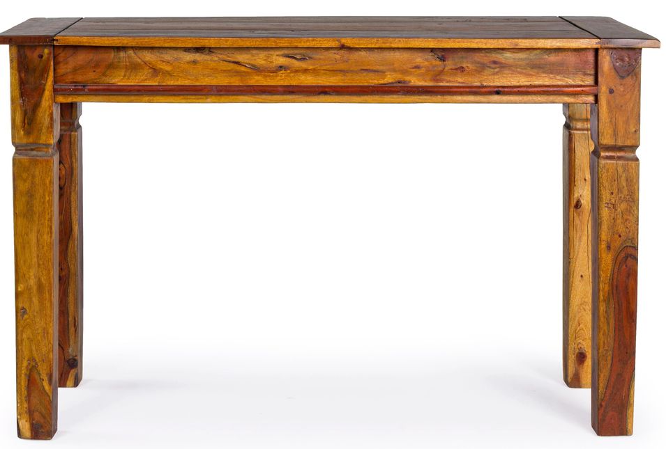 Console en bois d'acacia massif finition rustique marron Kastela 120 cm - Photo n°1