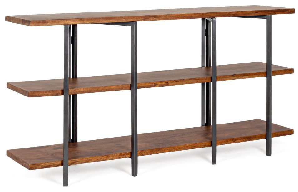 Console en bois de manguier 3 niveaux marron Juna L 172 cm - Photo n°1