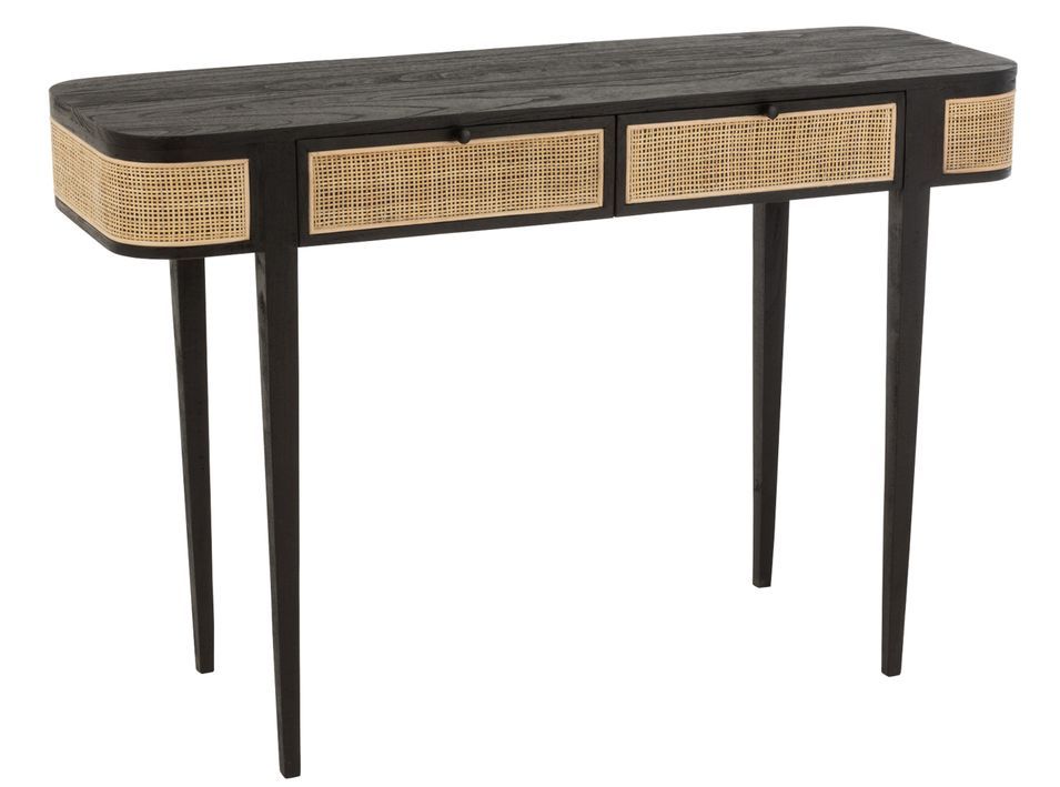 Console en bois noir 2 tiroirs Iris L 120 cm - Photo n°1