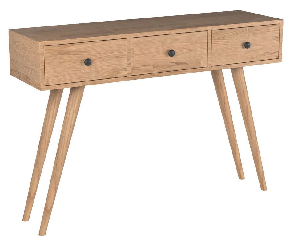 Console en bois pin atlantique 3 tiroirs Oscar 120 cm - Photo n°1