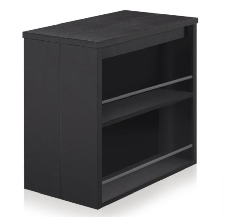 Console extensible avec rangement bois noir Kazia 40/190 cm - Photo n°1