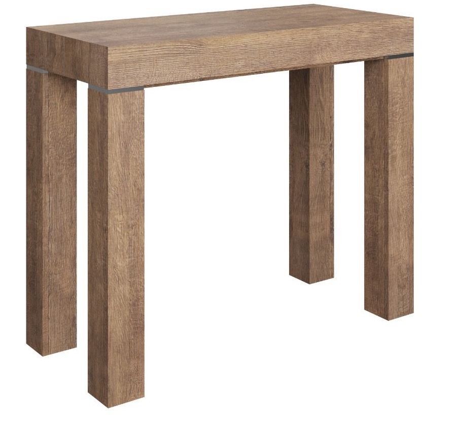 Console extensible bois clair 14 personnes 40 à 300 cm Manja - Photo n°1