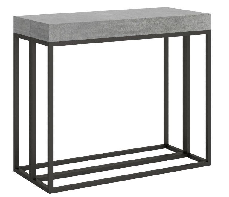 Console extensible bois et 3 pieds acier anthracite Epika - Photo n°1