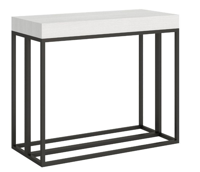 Console extensible bois et 3 pieds acier anthracite Epika - Photo n°1