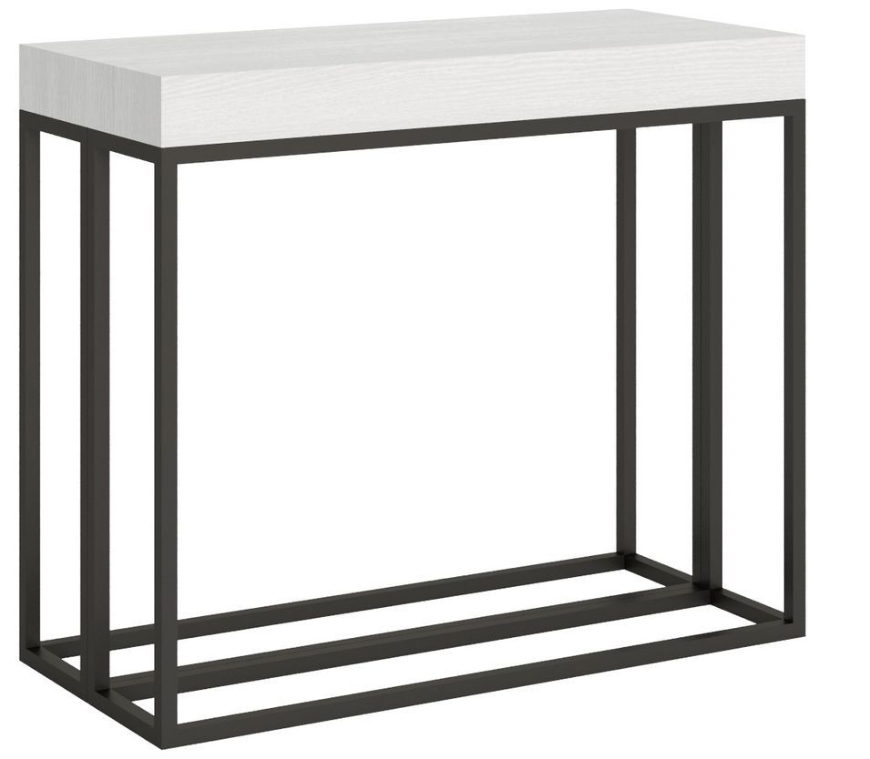 Console extensible bois et 3 pieds acier anthracite Epika - Photo n°1