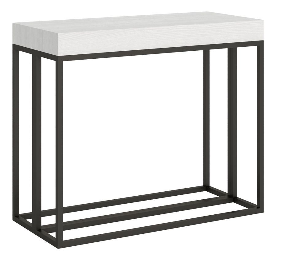 Console extensible bois et 3 pieds acier anthracite Epika - Photo n°1