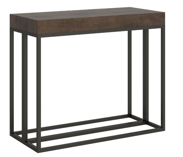 Console extensible bois et 3 pieds acier anthracite Epika - Photo n°1