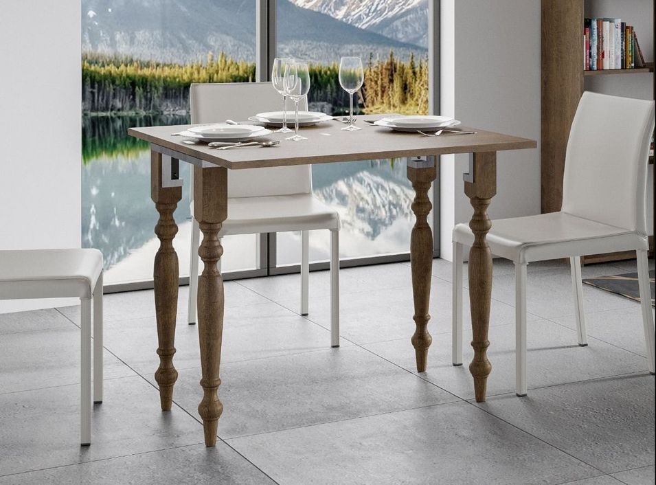 Console extensible bois foncé 4 personnes 45 à 90 cm Roma - Photo n°1