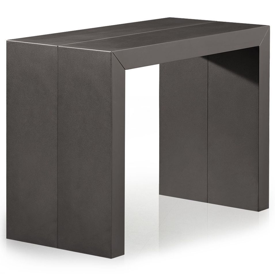 Console extensible bois gris carbone Saunier 50/250 cm - Photo n°1