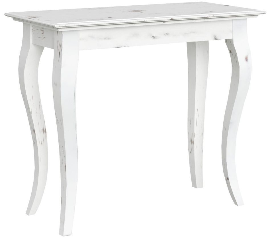 Console extensible bois massif blanc vieilli 8 personnes 45 à 201 cm Basy - Photo n°1