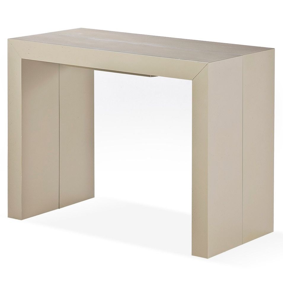 Console extensible Bois massif Taupe 50 à 200 cm - 10 personnes - Photo n°1