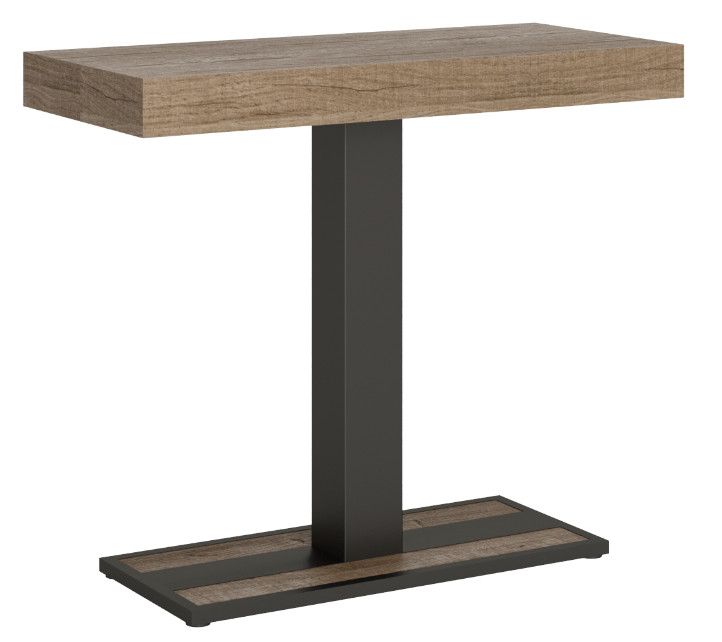 Console extensible design en bois avec un pied central Kapital - Photo n°1