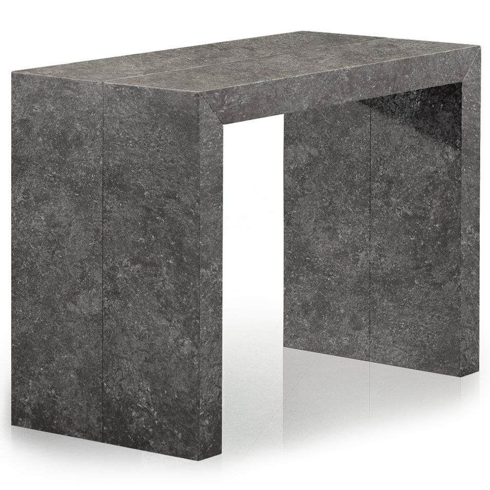 Console extensible effet béton gris Saunier 50/200 cm - Photo n°1