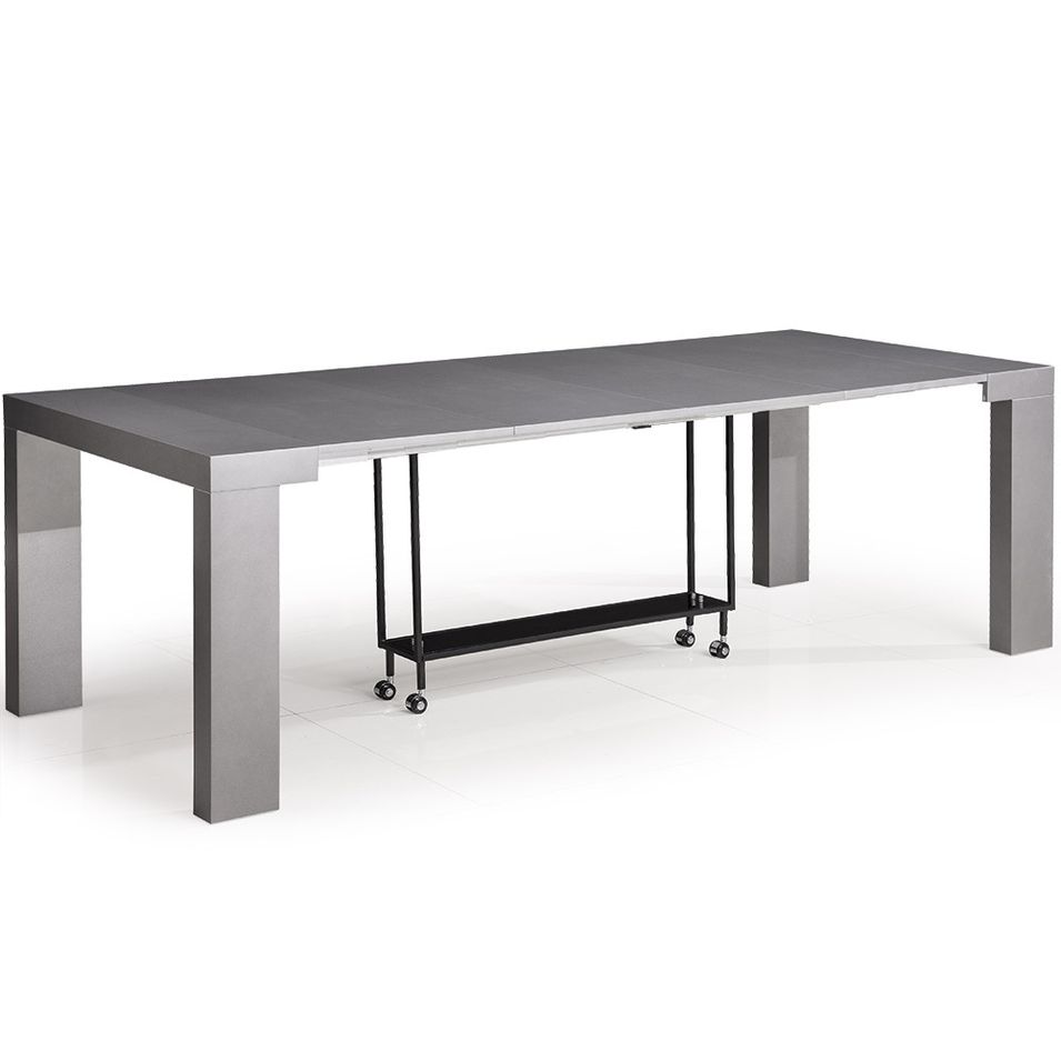 Console extensible Gris Laqué Large Castel - Photo n°1