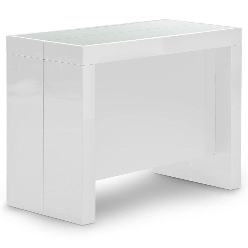 Console extensible laqué blanc Jade 50/250 cm - Photo n°1