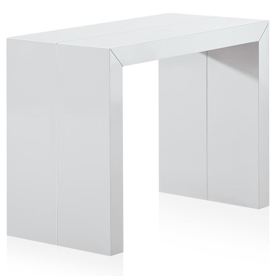 Console extensible laqué blanc Saunier 50/200 cm - Photo n°1