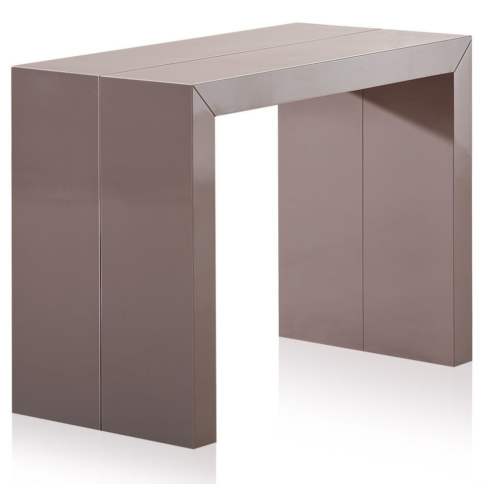 Console extensible laqué taupe Saunier 50/250 cm - Photo n°1