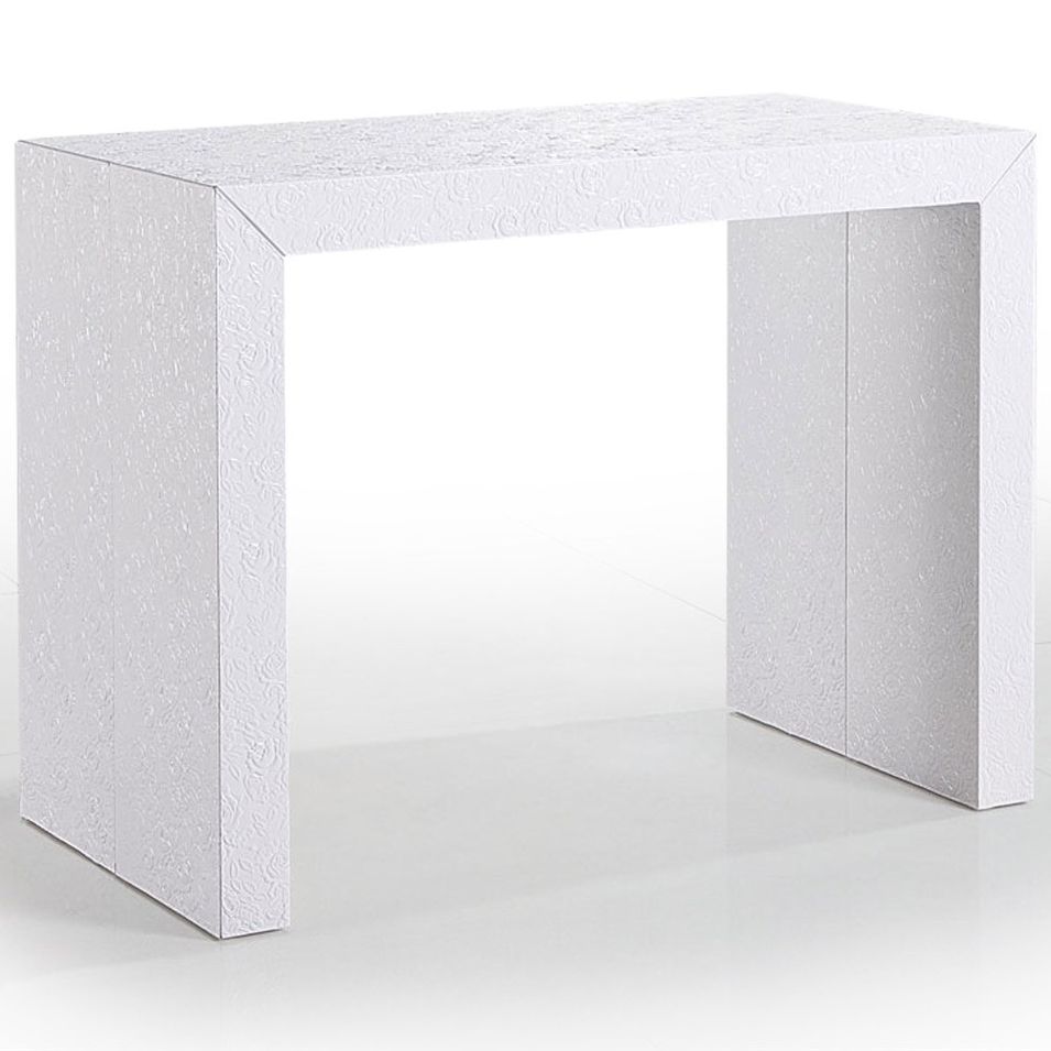 Console extensible Rouge motif fleuri en relief 2 - Photo n°1