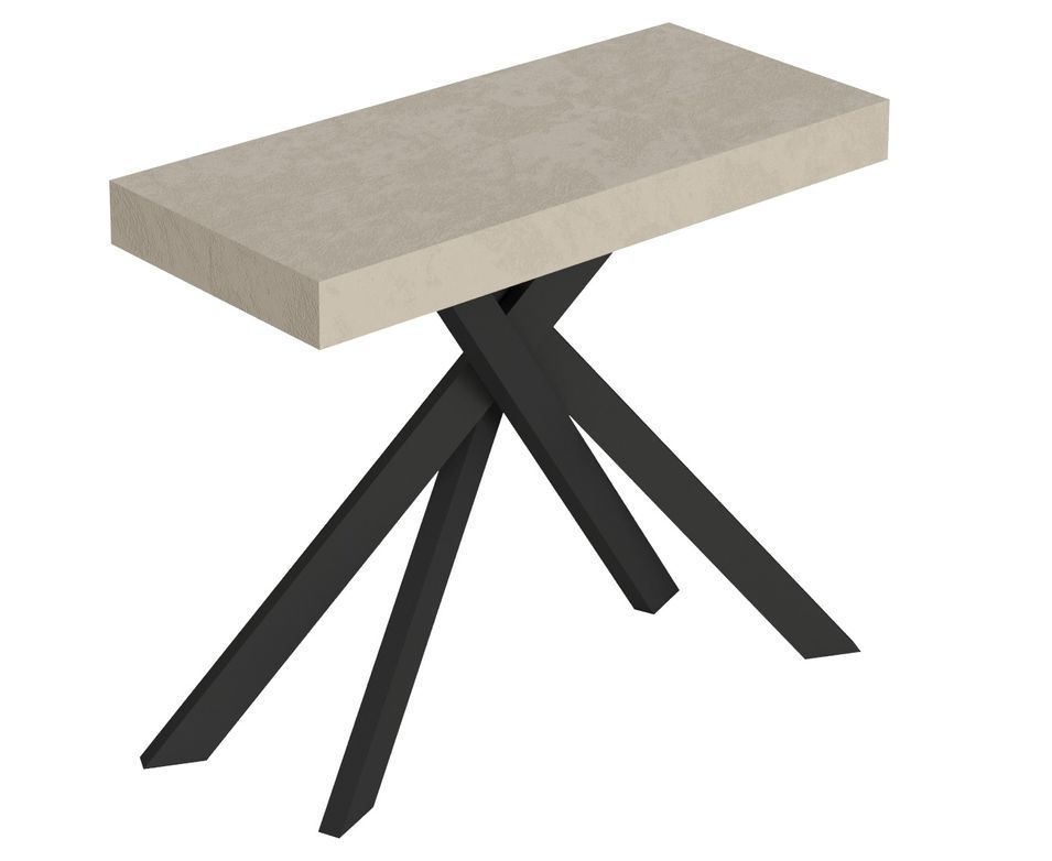 Console extensible SAKI - Bois & acier anthracite - Photo n°1