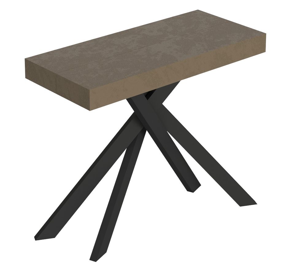 Console extensible SAKI - Bois & acier anthracite - Photo n°1