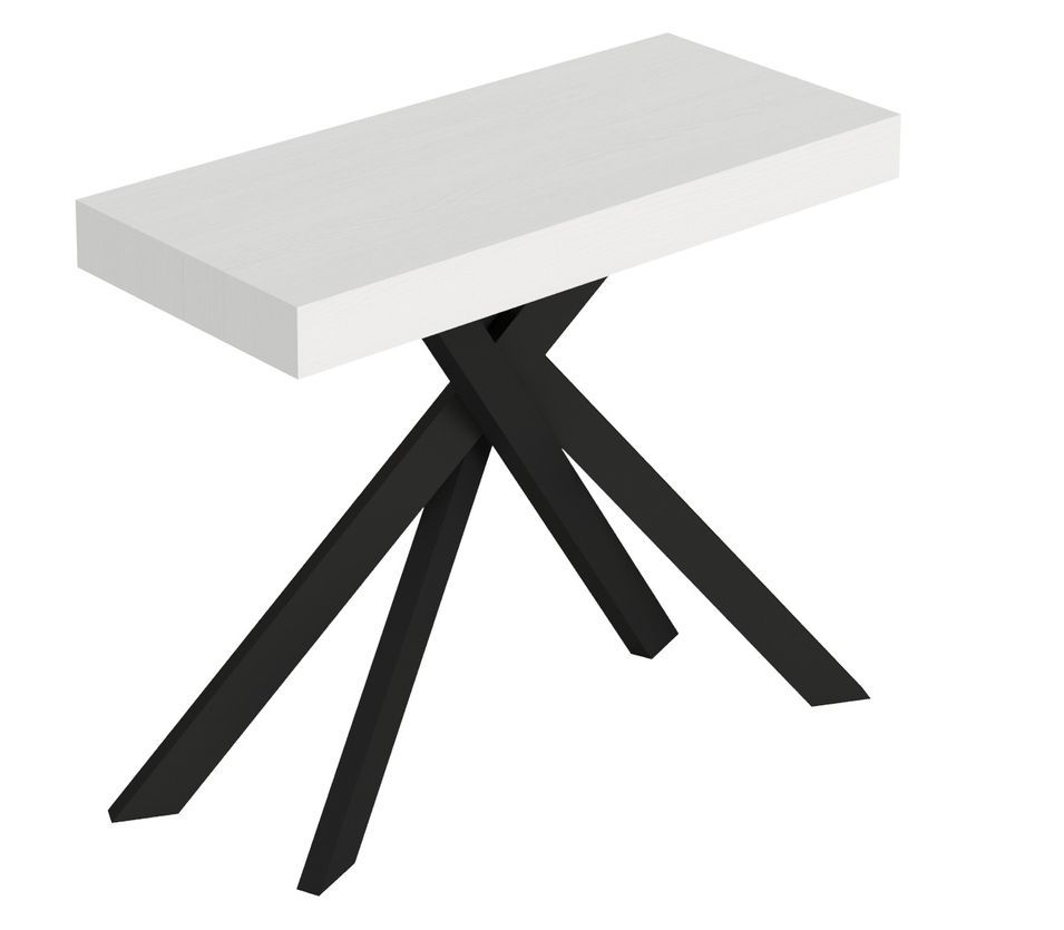 Console extensible SAKI - Bois & acier anthracite - Photo n°1