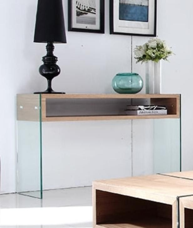 Console fixe Verre et Bois Mondini - Photo n°1