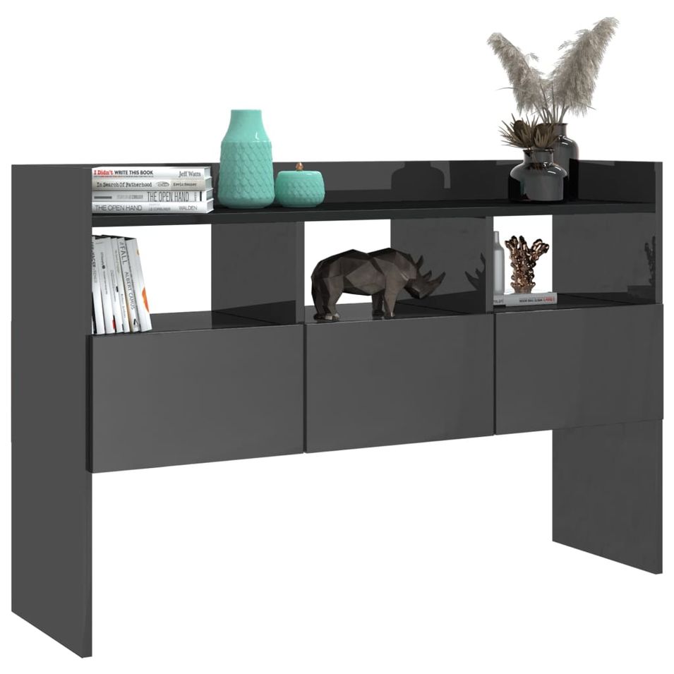 Console Gris brillant 105x30x70 cm - Photo n°1