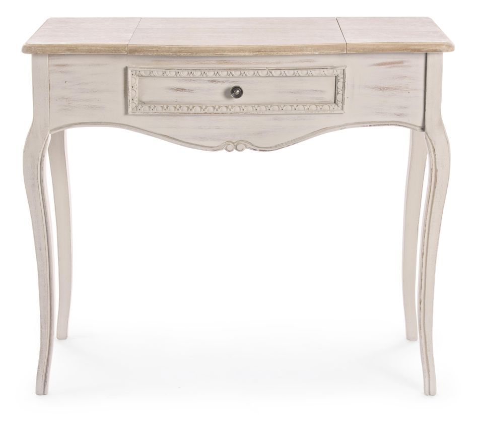 Console JARA – Bois de paulownia beige – 2 tiroirs – 90 cm - Photo n°1